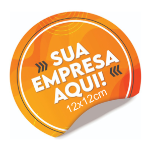 ETIQUETA ADESIVA 12X12CM Vinil Leitoso 12x12cm 4x0 Brilho Meio Corte 